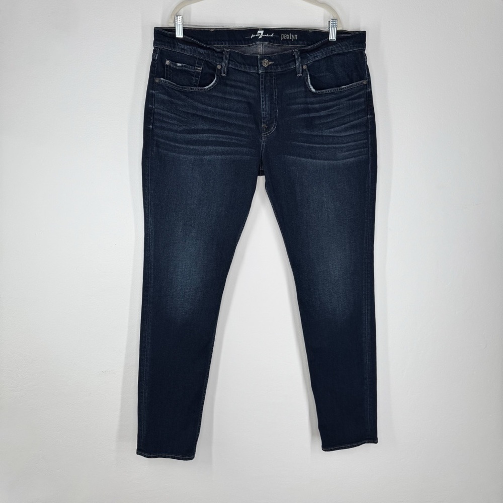 7 For All Mankind Paxtyn Dark Wash Skinny Jeans Men’s Size 40